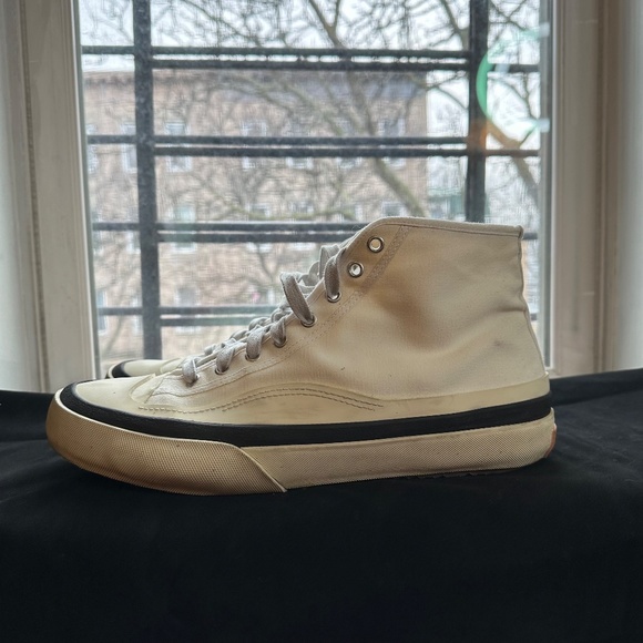 Acne Studios Blå Konst High-top Cotton-canvas Trainers In White - Picture 7 of 13